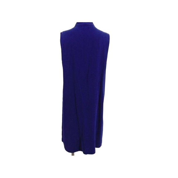 Tianello Purple Sleeveless Long Duster XS Tencel Rayon USA Made Button Front - Picture 8 of 9